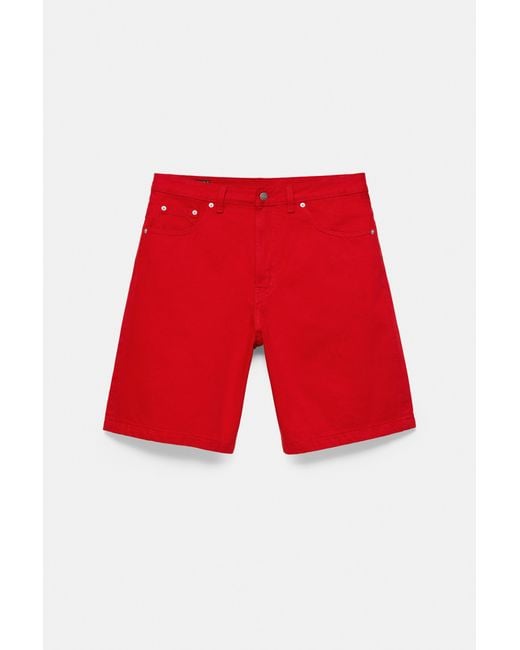Pull&Bear Gray Baggy Denim Bermuda Shorts for men