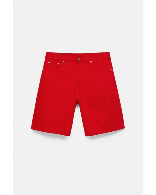 Pull&Bear Gray Baggy Denim Bermuda Shorts for men