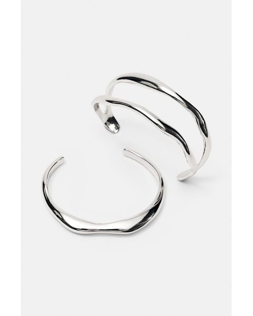 Lot De 2 Bracelets Vagues Pull&Bear en coloris Metallic