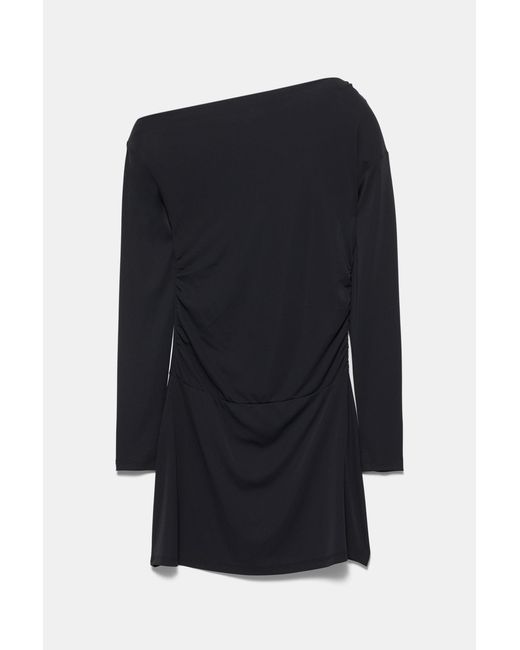 Pull&Bear Black Short Asymmetric Dress