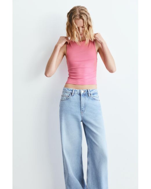 Pull&Bear Pink Boat Neck Tank Top