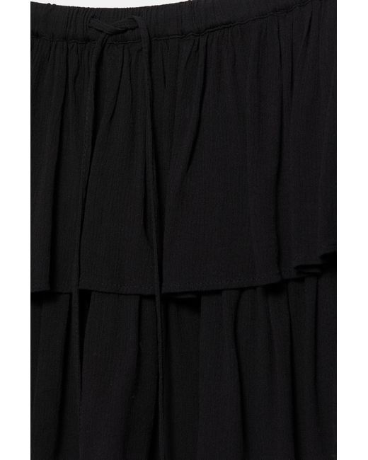 Pull&Bear Black Skort With Ruffles