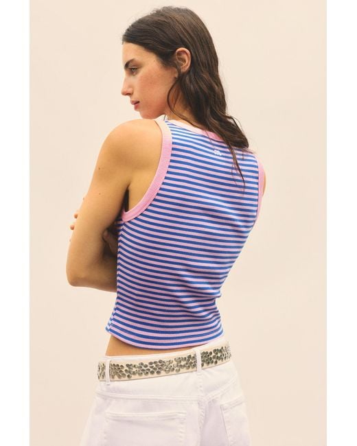 Pull&Bear Gestreepte Tanktop in het Blue