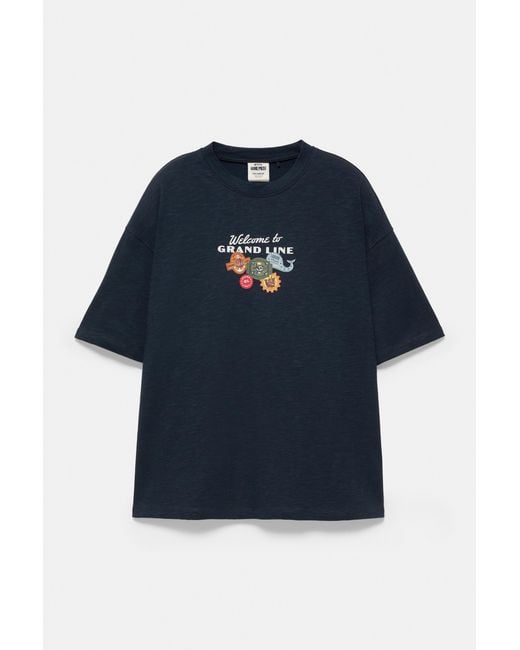 Pull&Bear Multicolor One Piece Grand Line T-Shirt for men