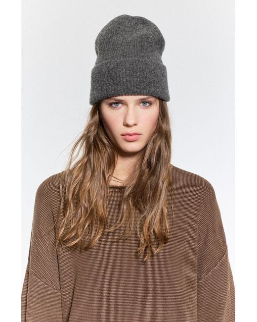 Pull&Bear Gray Strick-Beanie-Mütze