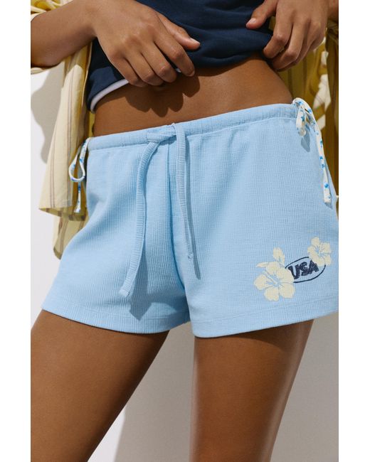 Short Texture Floreale di Pull&Bear in Blue