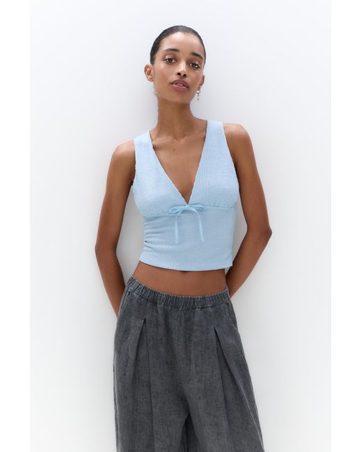 Top Rustique À Nœud Pull&Bear en coloris Blue