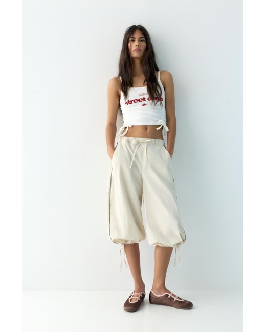 Pantalon Capri Bouffant Technique Pull&Bear en coloris Gray