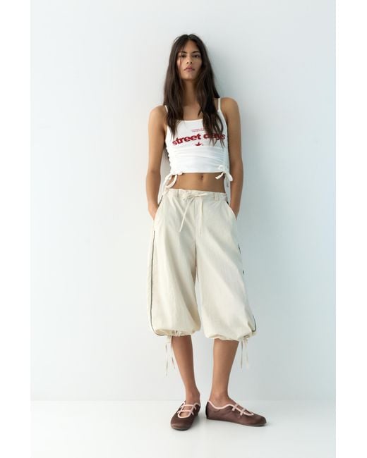 Pull&Bear Technische Capri Pofbroek in het Gray