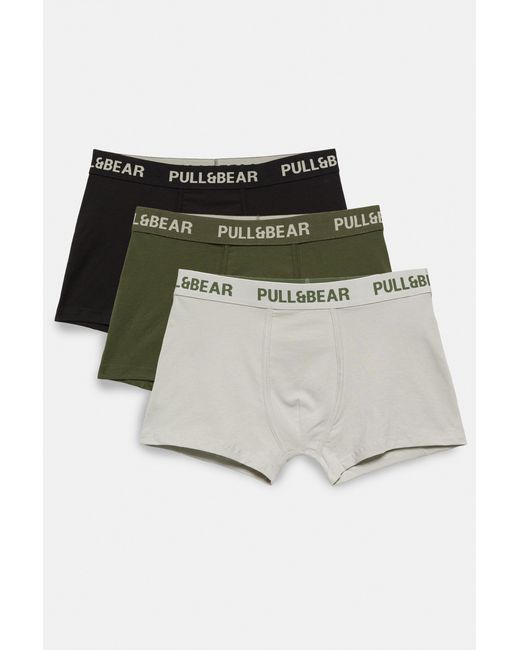 Pack 3 Boxer di Pull&Bear in White da Uomo