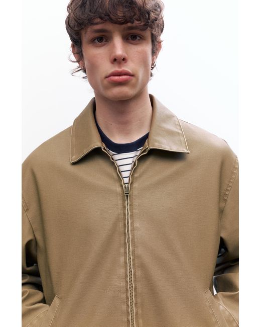 Pull&Bear Natural Washed Faux Leather Jacket for men