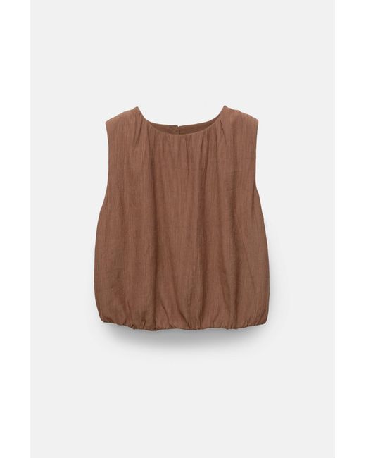 Pull&Bear Brown Rustikales Ballon-Top
