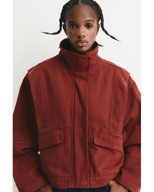 Pull&Bear Red Jacket With Patch Pockets