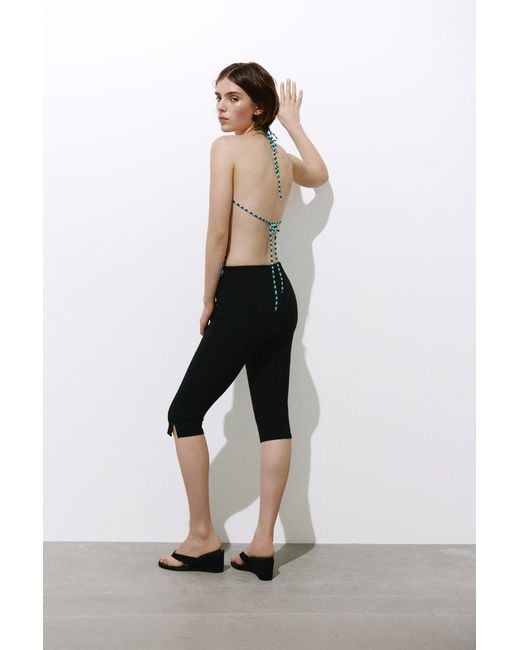Pull&Bear Blue Wavy Halter Top