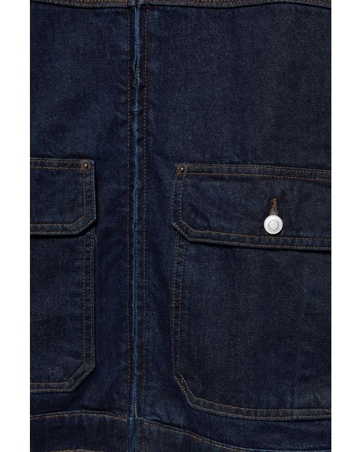 Pull&Bear Black Denim Jacket With Pockets for men