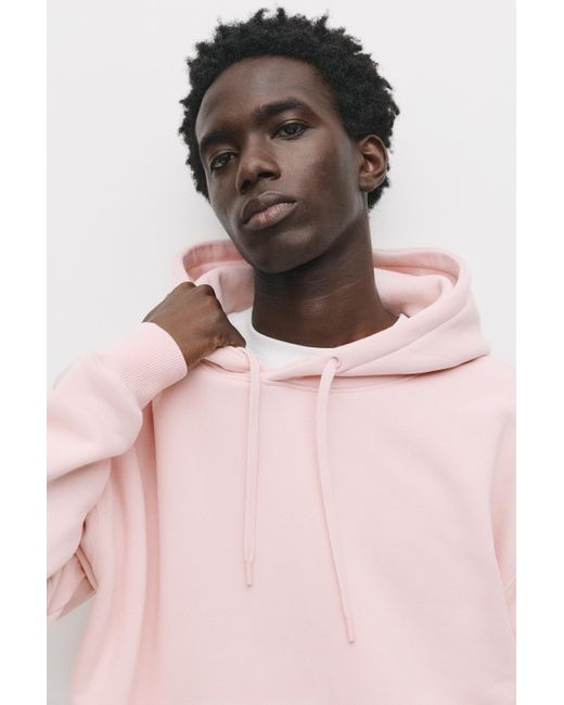 Pull&Bear Pink Basic Hoodie for men