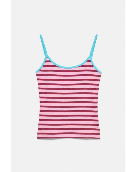 Pull&Bear Red Thin Strap Top