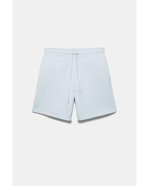 Pull&Bear White Interlock Jogger Bermuda Shorts for men