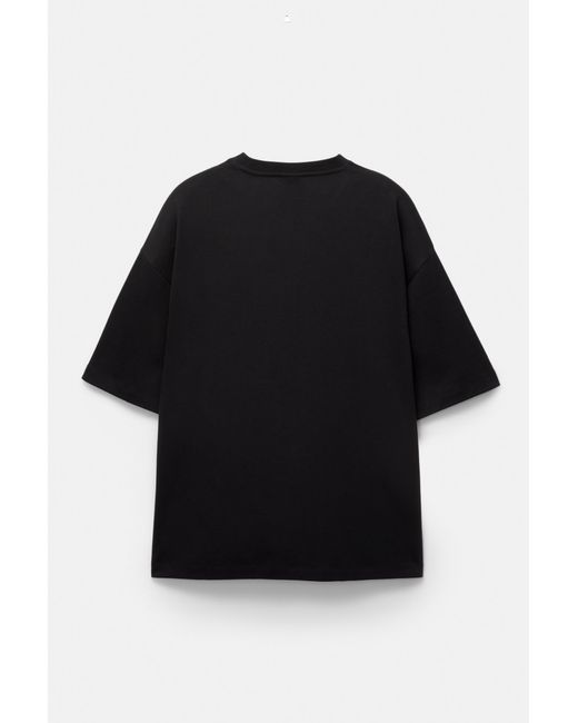 Pull&Bear Black Boxy T-Shirt for men