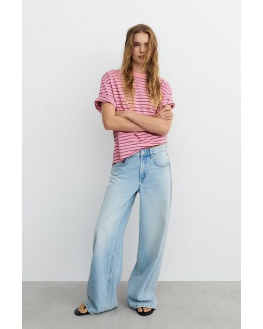 Pull&Bear Red Oversize Short Sleeve T-Shirt