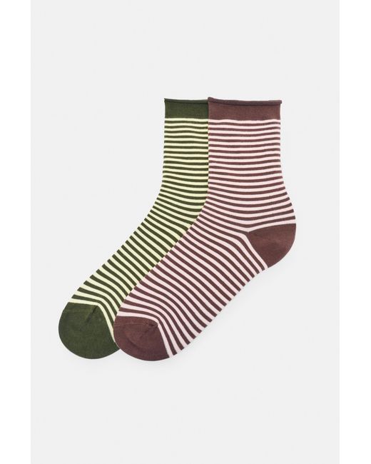 Pull&Bear Pink Pack Of 2 Striped Socks