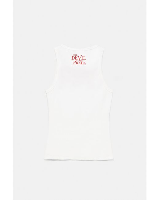 Pull&Bear White The Devil Wears Prada Tank Top