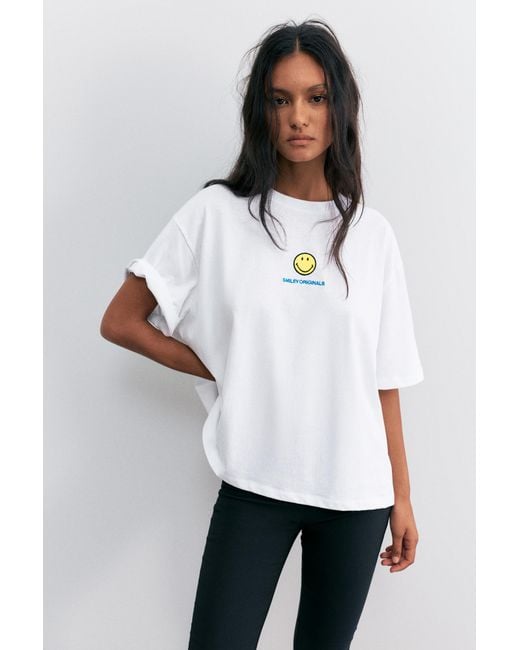 Pull&Bear Gray Smiley Yin Yang T-Shirt