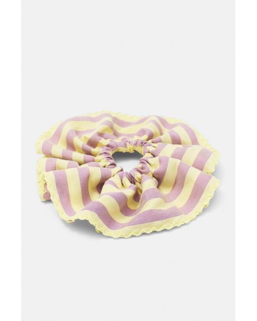 Pull&Bear White Striped Scrunchie