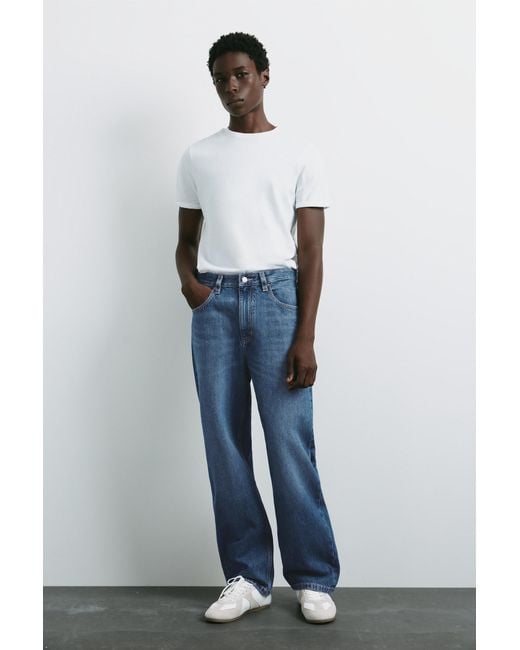 Pull&Bear Blue Baggy Jeans for men
