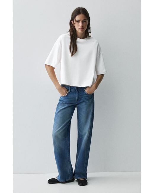 Pull&Bear White Boxy Fit Short Sleeve T-Shirt