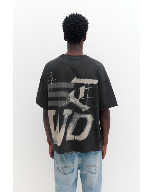 Pull&Bear Black Stwd Racing Team T-Shirt for men