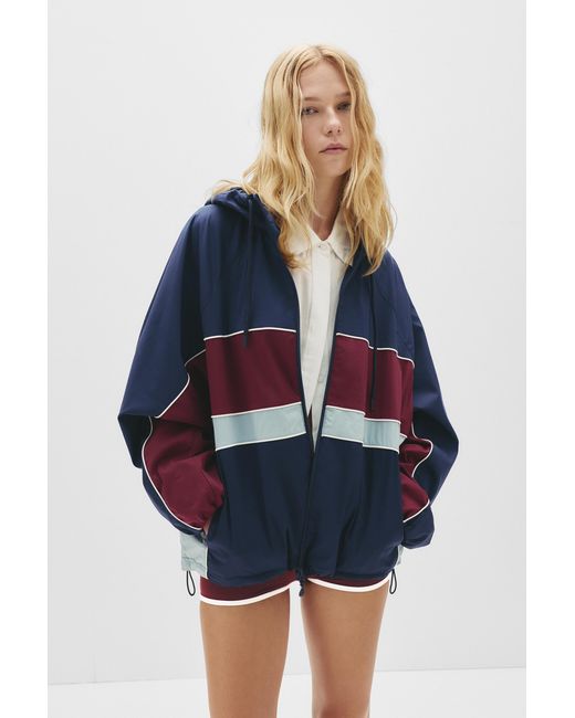 Pull&Bear Blue Lightweight Contrast Panel Jacket