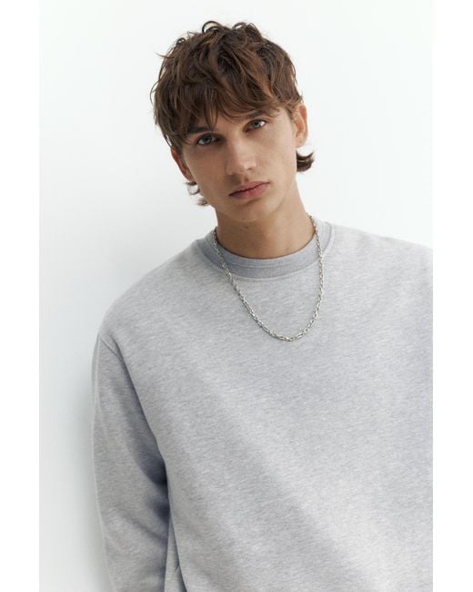 Pull&Bear Gray Relaxed Fit Sweatshirt for men