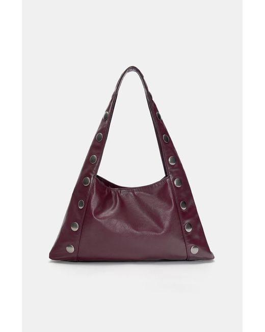 Pull&Bear Purple Schultertasche Mit Nieten