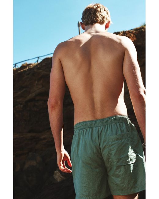 Pull&Bear Regular Fit Zwembroek in het Green voor heren