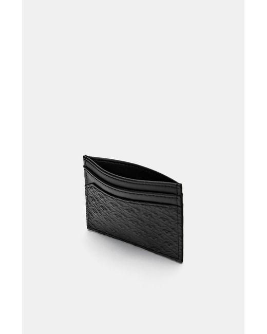 Pull&Bear Black Fabric Card Holder for men
