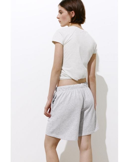 Pull&Bear Bermuda Met Elastische Tailleband in het White