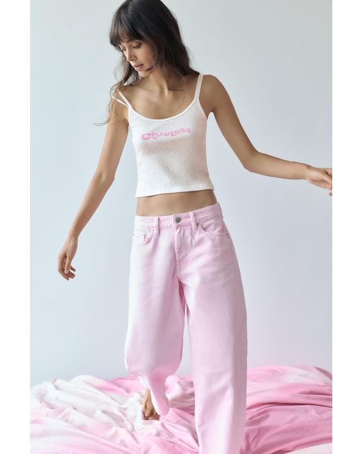 Pull&Bear Pink Clueless Pointelle Strappy Top