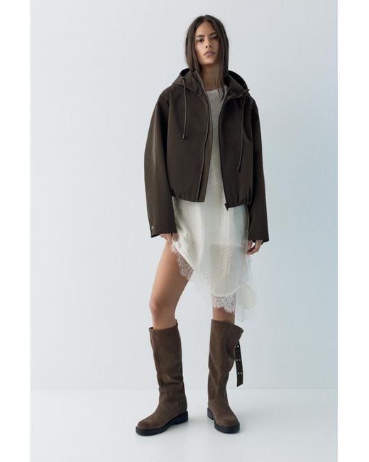 Pull&Bear Multicolor Short Hooded Raincoat