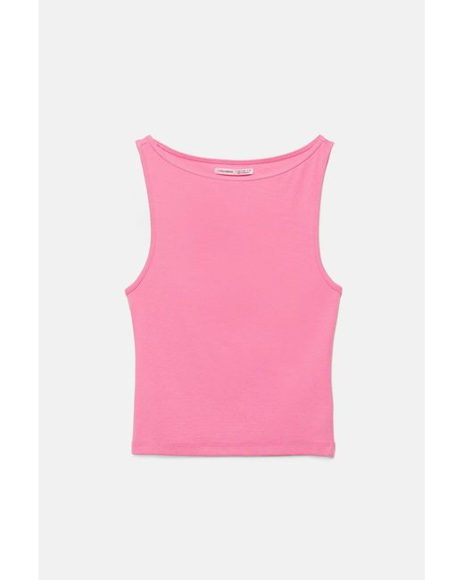 Pull&Bear Pink Boat Neck Tank Top
