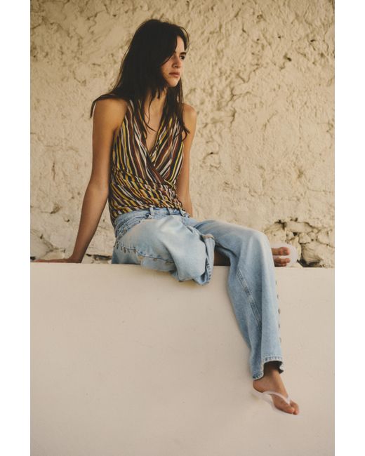 Pull&Bear Natural Halter Top