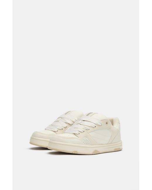 Pull&Bear White Stwd Skate Shoes