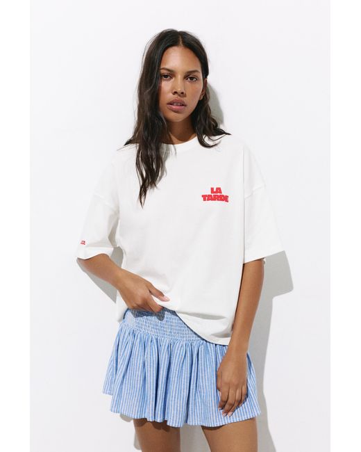 Pull&Bear Red La Tarde Graphic T-Shirt