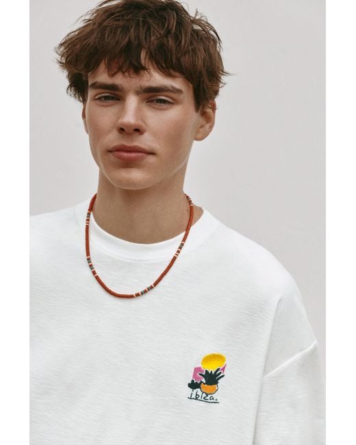Pull&Bear Black Boxy Ibiza Graphic T-Shirt for men