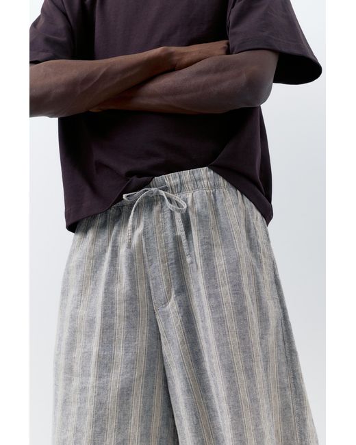 Pull&Bear Multicolor Linen Blend Jogger Bermuda Shorts for men