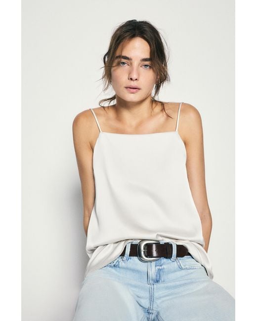 Pull&Bear Gray Satin Strap Top