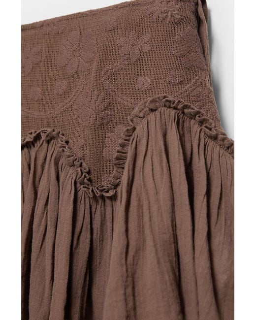 Pull&Bear Green Ruffled Mini Skirt