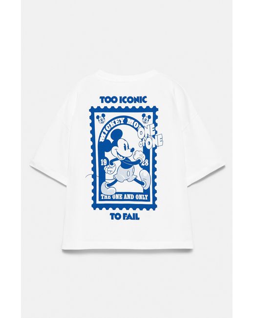 Pull&Bear Mickey Mouse T-Shirt in het White