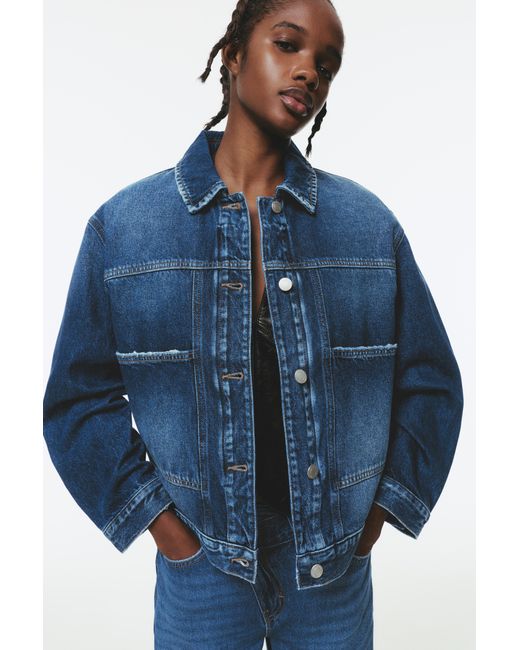 Pull&Bear Blue Denim Jacket With Padded Inner Gilet