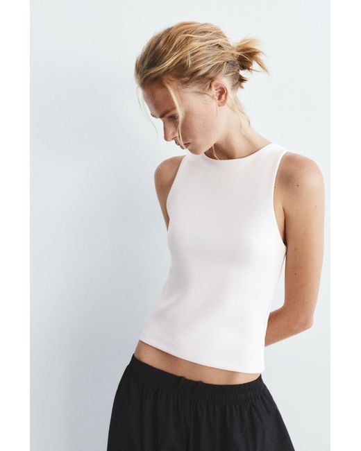 Pull&Bear White Soft-Touch Tank Top